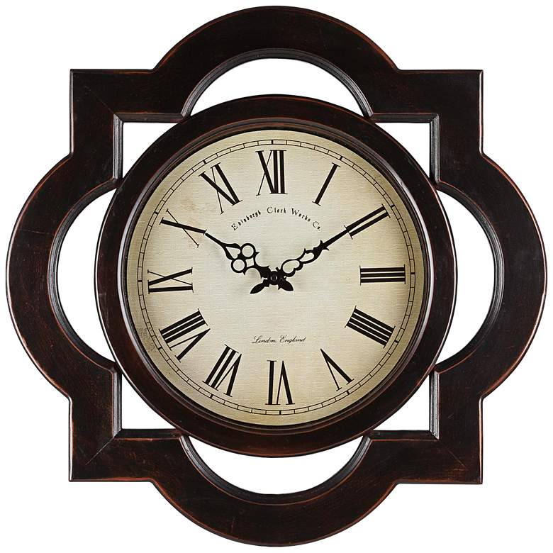 Image 1 Cooper Classics Lindsey Distressed 23 1/2 inch Wide Wall Clock