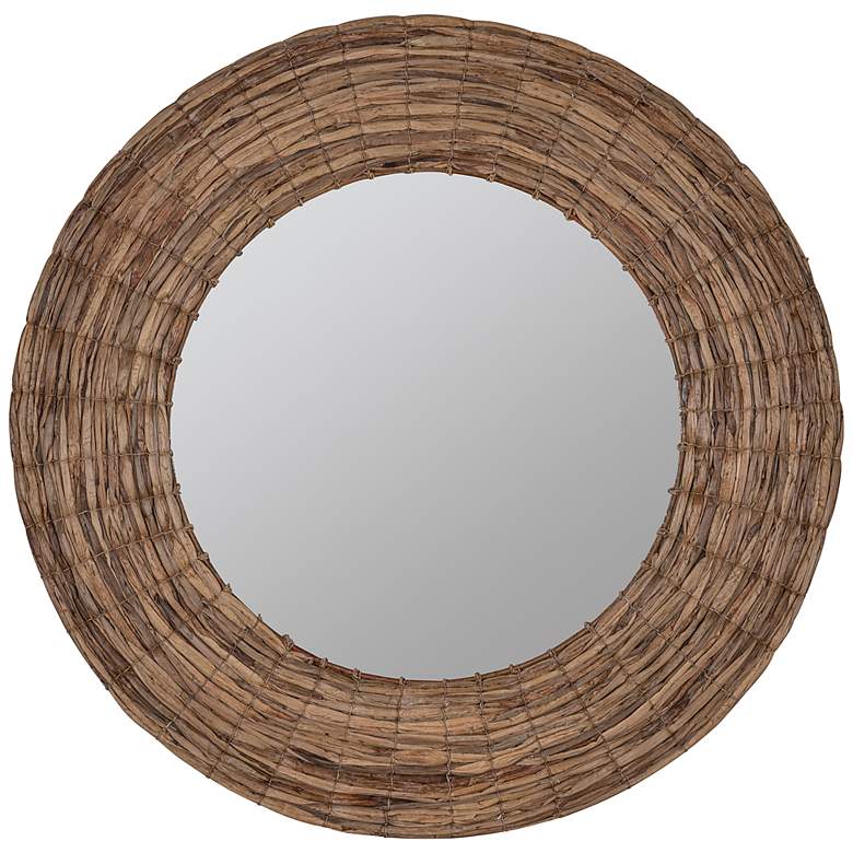 Image 2 Cooper Classics Lori Natural 35 1/2" Round Wall Mirror