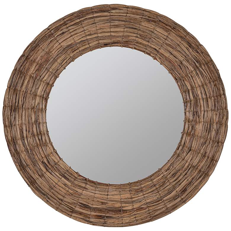 Image 2 Cooper Classics Lori Natural 35 1/2 inch Round Wall Mirror