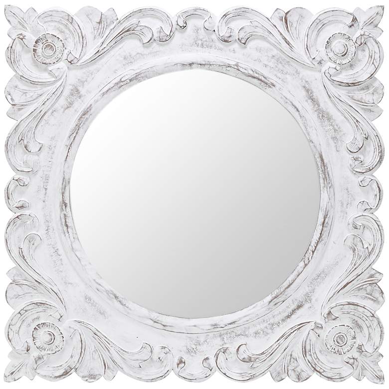 Image 1 Cooper Classics Margate White 31 1/2 inch Square Wall Mirror
