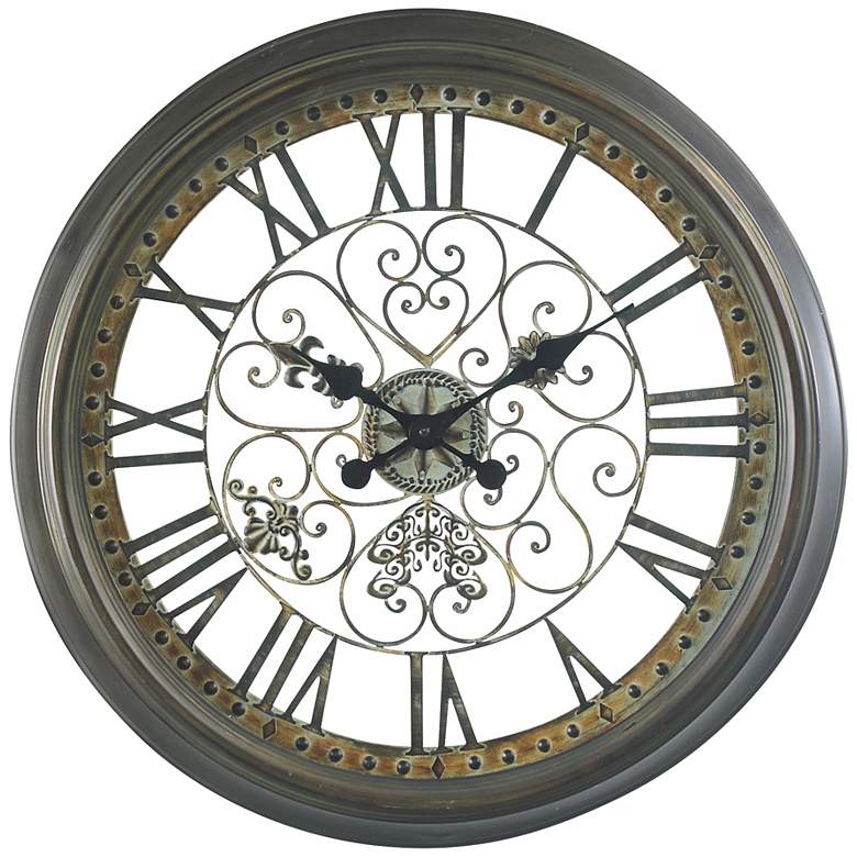 Image 1 Cooper Classics Marlow 24 1/2 inch Wide Wall Clock
