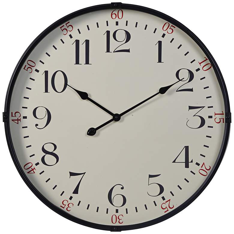 Image 1 Cooper Classics Morton Black 28" Round Wall Clock