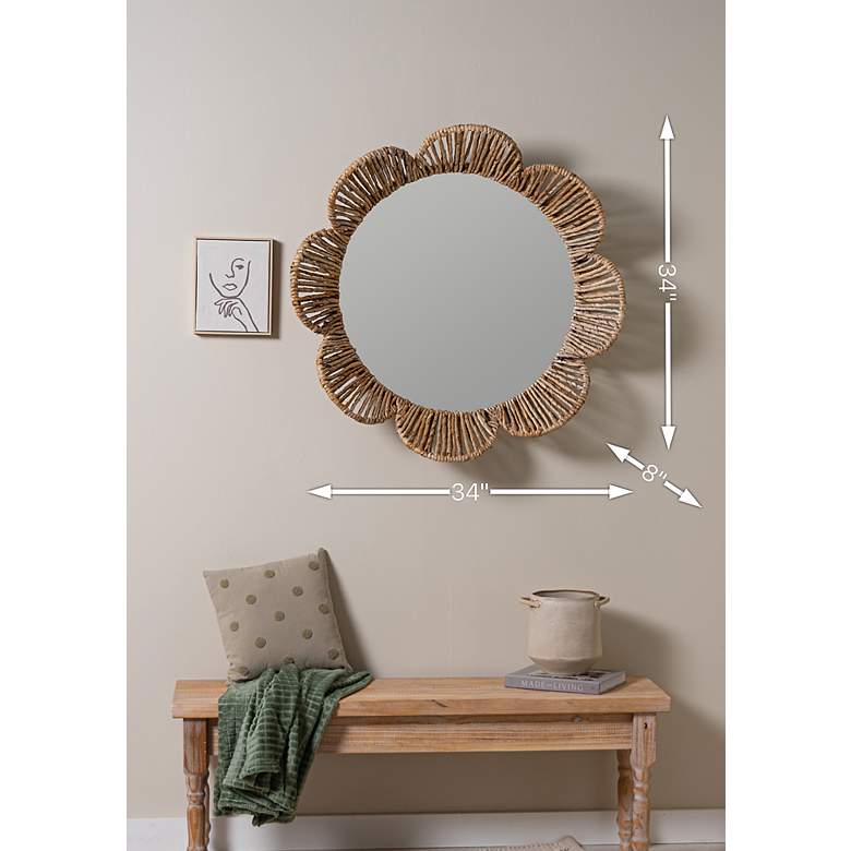 Image 7 Cooper Classics Nicholas Natural 34" Flower Wall Mirror more views