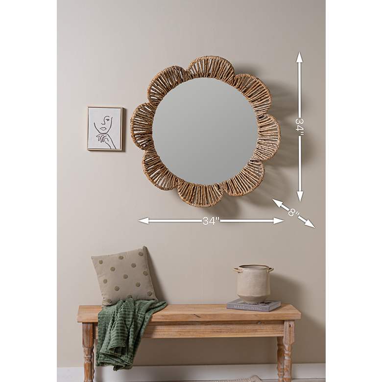 Image 7 Cooper Classics Nicholas Natural 34 inch Flower Wall Mirror more views