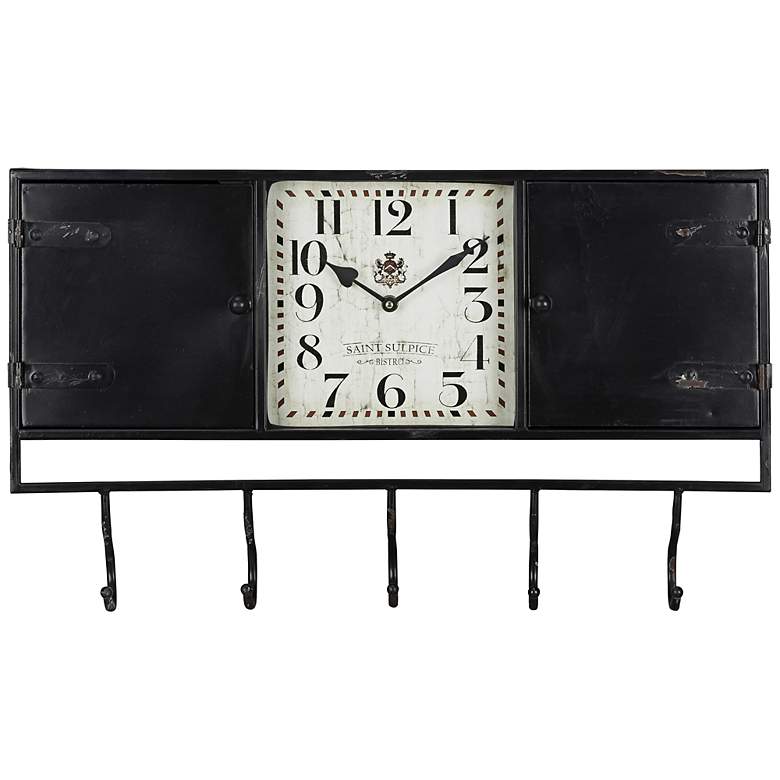 Image 1 Cooper Classics Norwood Black 24 inch Wide Wall Clock