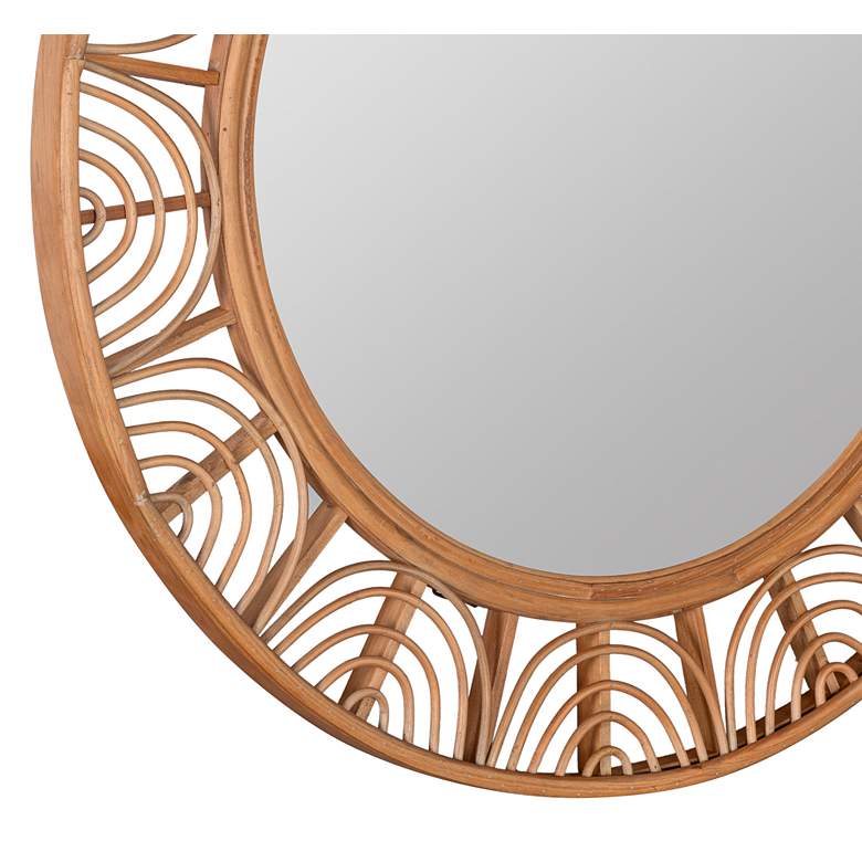 Image 3 Cooper Classics Omari Natural Wood 36 inch Round Wall Mirror more views