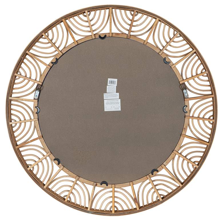 Image 5 Cooper Classics Omari Natural Wood 36 inch Round Wall Mirror more views