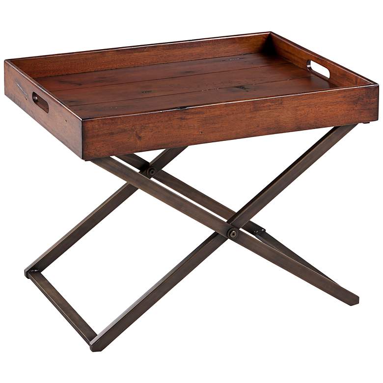 Image 1 Cooper Classics Perera Distressed Tray-Top Cocktail Table