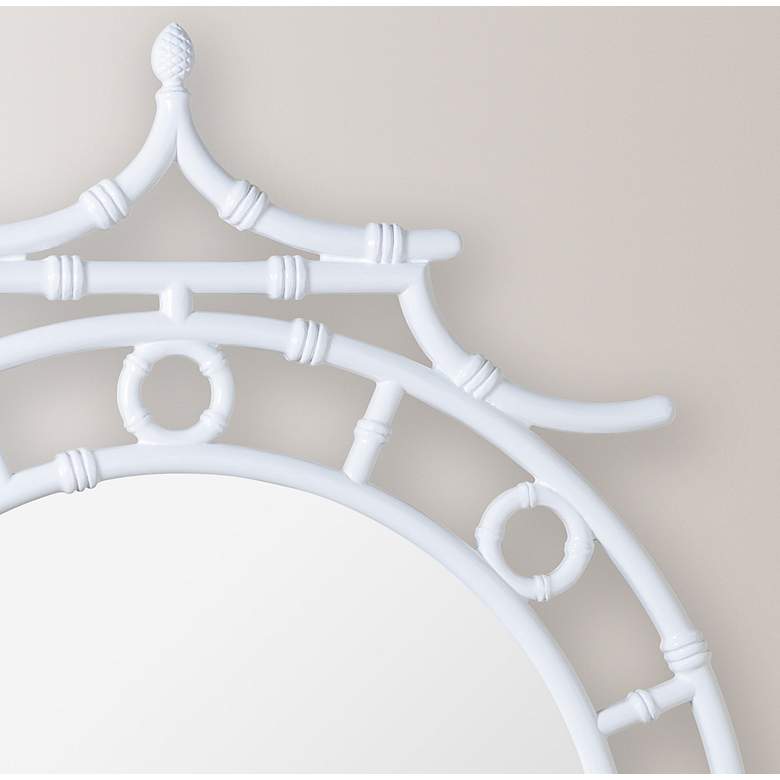 Image 4 Cooper Classics Reena Glossy White 34 1/4" Round Wall Mirror more views