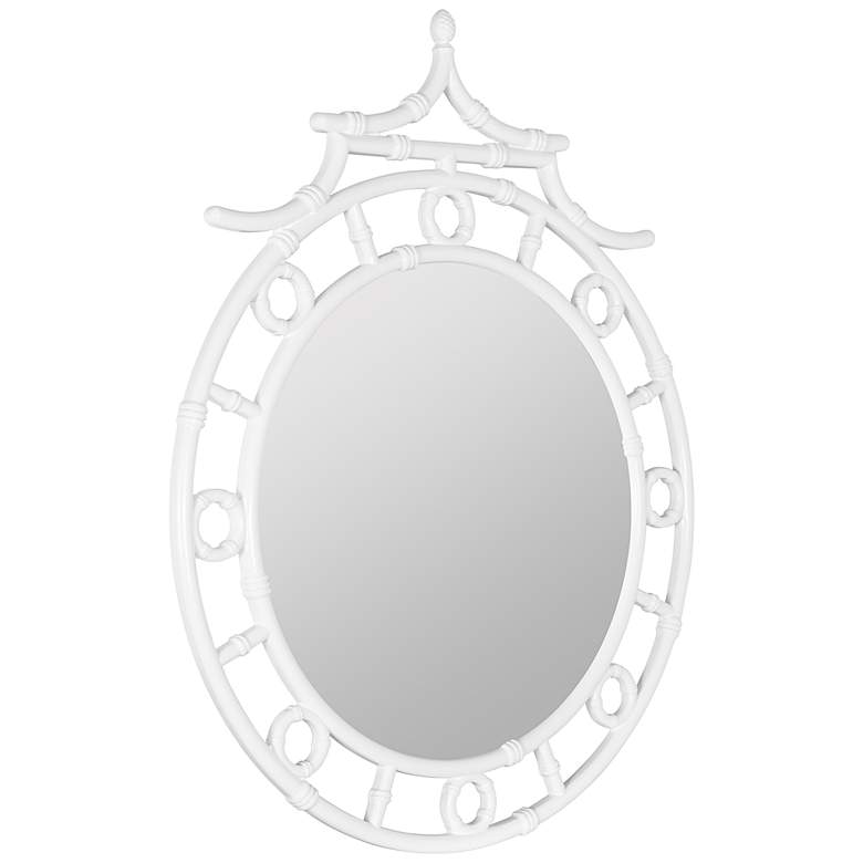 Image 6 Cooper Classics Reena Glossy White 34 1/4" Round Wall Mirror more views