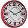 Cooper Classics Ruby Distressed Red 17" Round Wall Clock