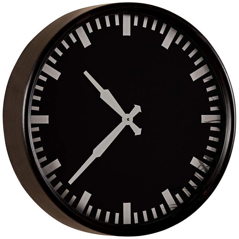 Image 1 Cooper Classics Ryder Black 19 1/2" Round Wall Clock