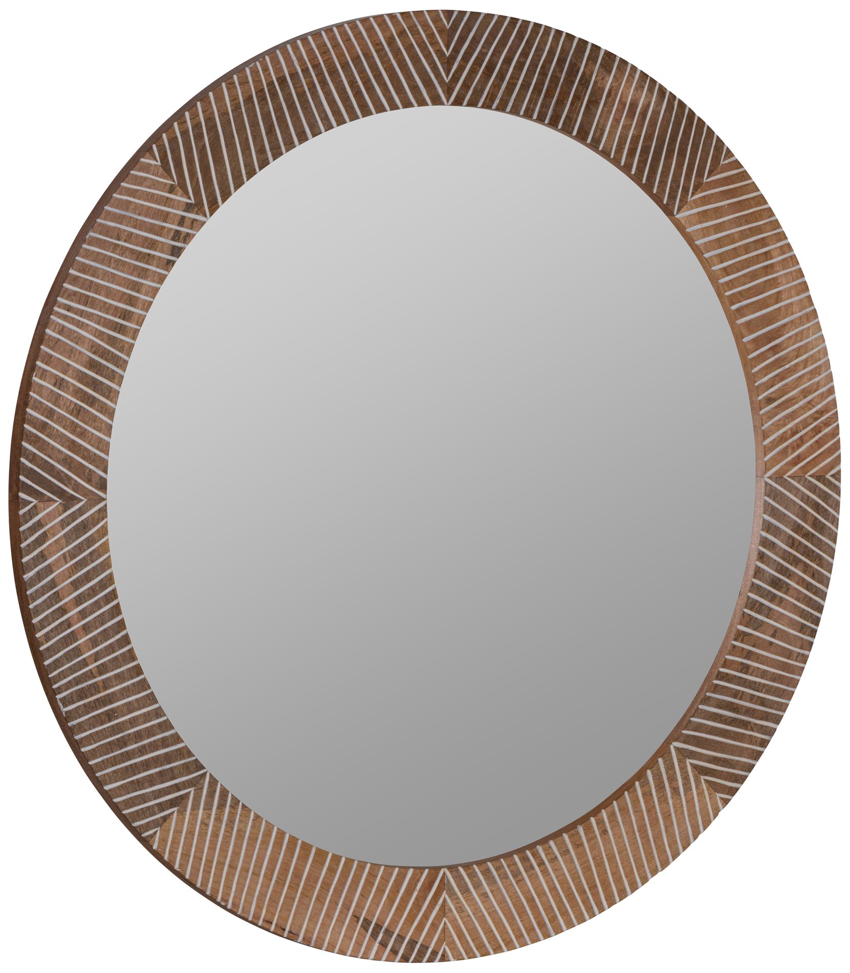 Thumbnail2 of Cooper Classics Shelton Walnut 40" Round Wall Mirror more views