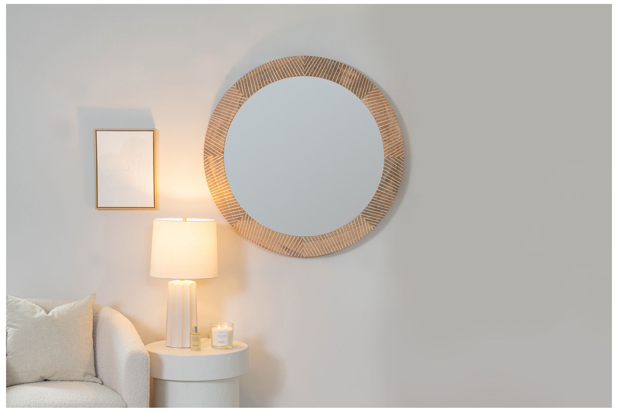 Thumbnail4 of Cooper Classics Shelton Walnut 40" Round Wall Mirror more views