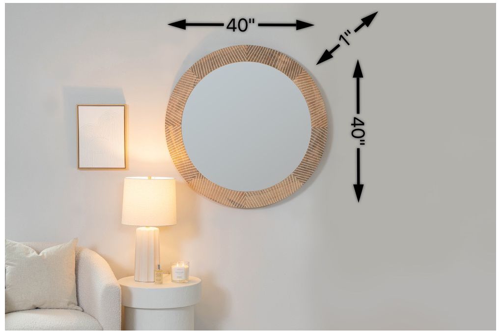 Cooper Classics Shelton Walnut 40" Round Wall Mirror