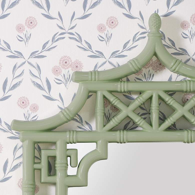 Image 4 Cooper Classics Shing Avocado 28" x 42" Pagoda Wall Mirror more views
