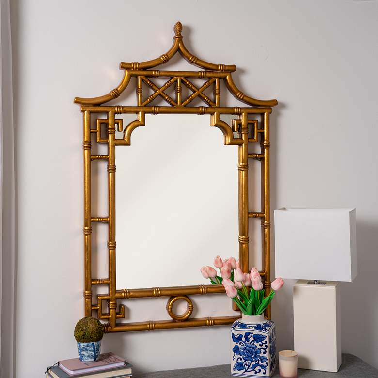 Image 1 Cooper Classics Shing Shimmering Gold 28 inch x 42 inch Wall Mirror
