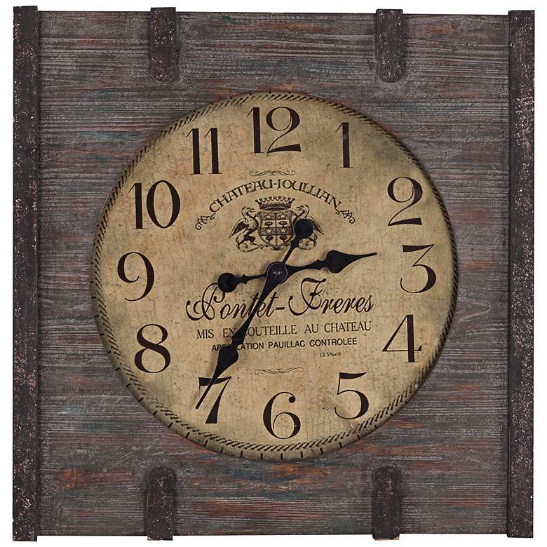 Image 1 Cooper Classics St. Clair 23 1/2 inch Square Wood Wall Clock