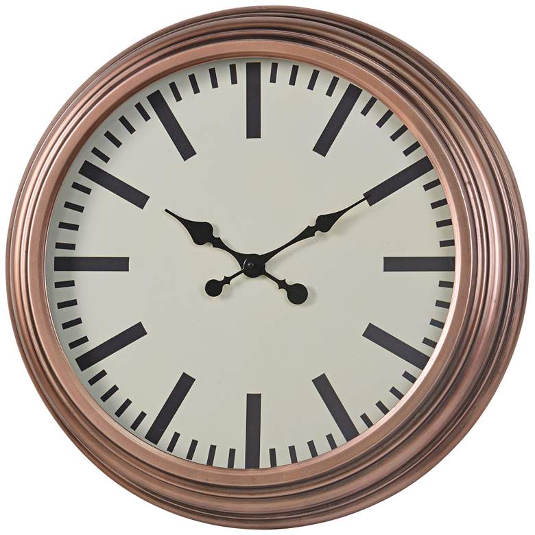 Image 1 Cooper Classics Swanson Copper 22 3/4 inch Round Wall Clock
