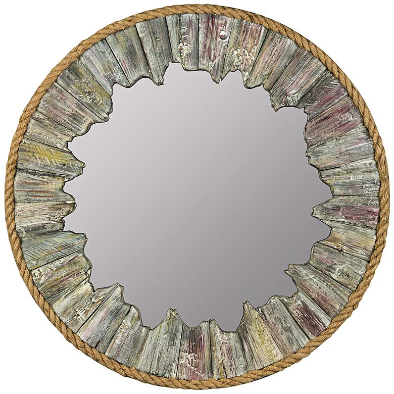 Image 1 Cooper Classics Tefo Driftwood 31 1/4 inch Round Wall Mirror