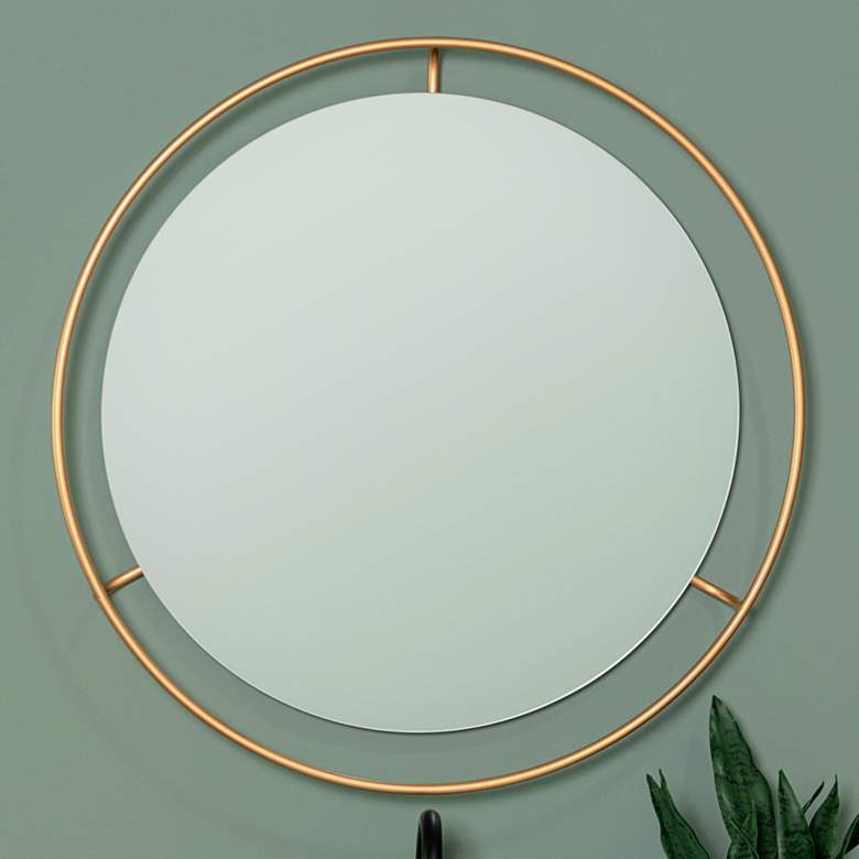 Image 1 Cooper Classics Tobi Shiny Gold 27 1/2 inch Round Wall Mirror