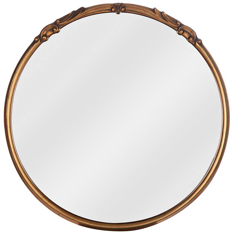 Image 1 Cooper Classics Tristen Gold Leaf 31 1/2 inch Round Wall Mirror