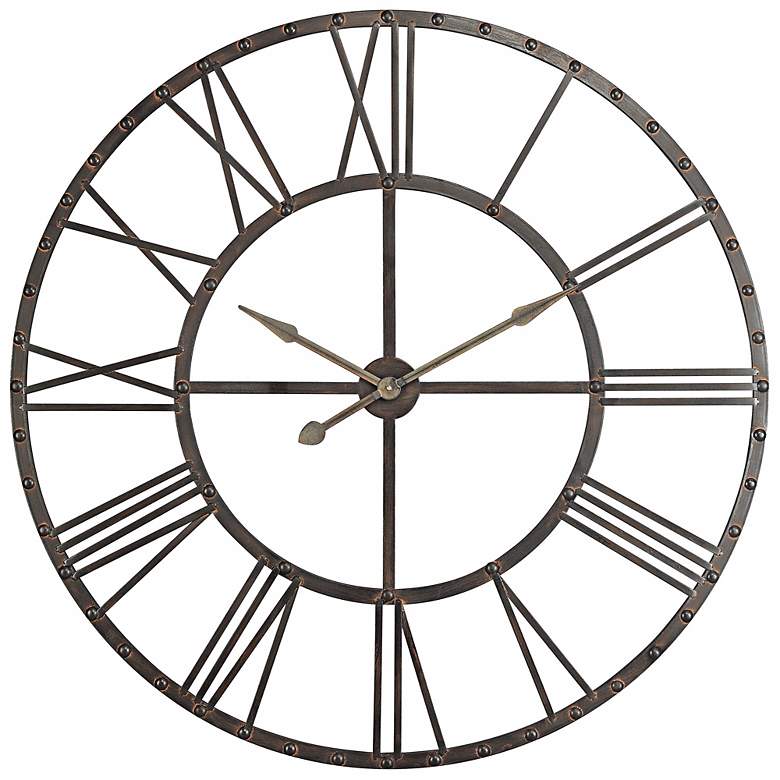Image 1 Cooper Classics Upton 44 1/2 inch Wide Copper Wall Clock