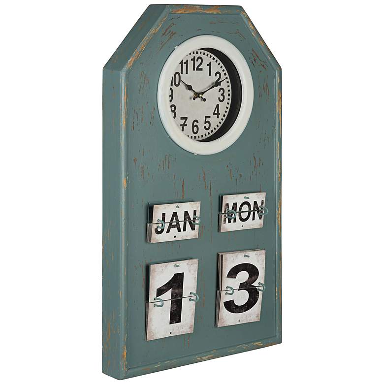 Image 1 Cooper Classics Venda Blue Gray 27 1/2 inch High Wall Clock