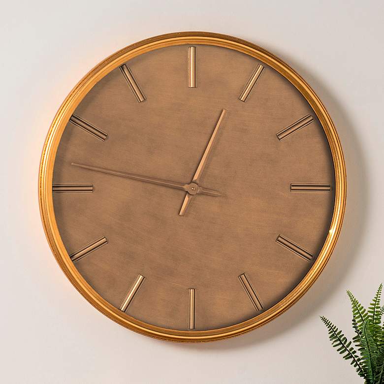 Image 1 Cooper Classics Versailles Shiny Gold 24" Round Wall Clock