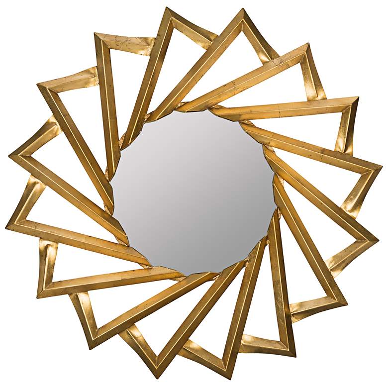 Image 1 Cooper Classics Western Gold 32 1/4 inch Round Wall Mirror