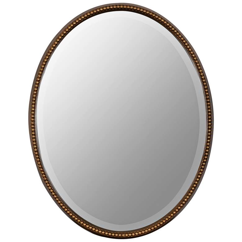 Image 1 Cooper Classics Zachary Antique Gold 21 inch x 27 inch Oval Wall Mirror