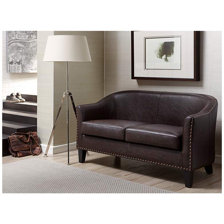 Image 1 Cooper Rich Chocolate Brown Bonded Leather Settee