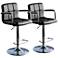 Copano Black Faux Leather Adjustable Bar Stools Set of 2