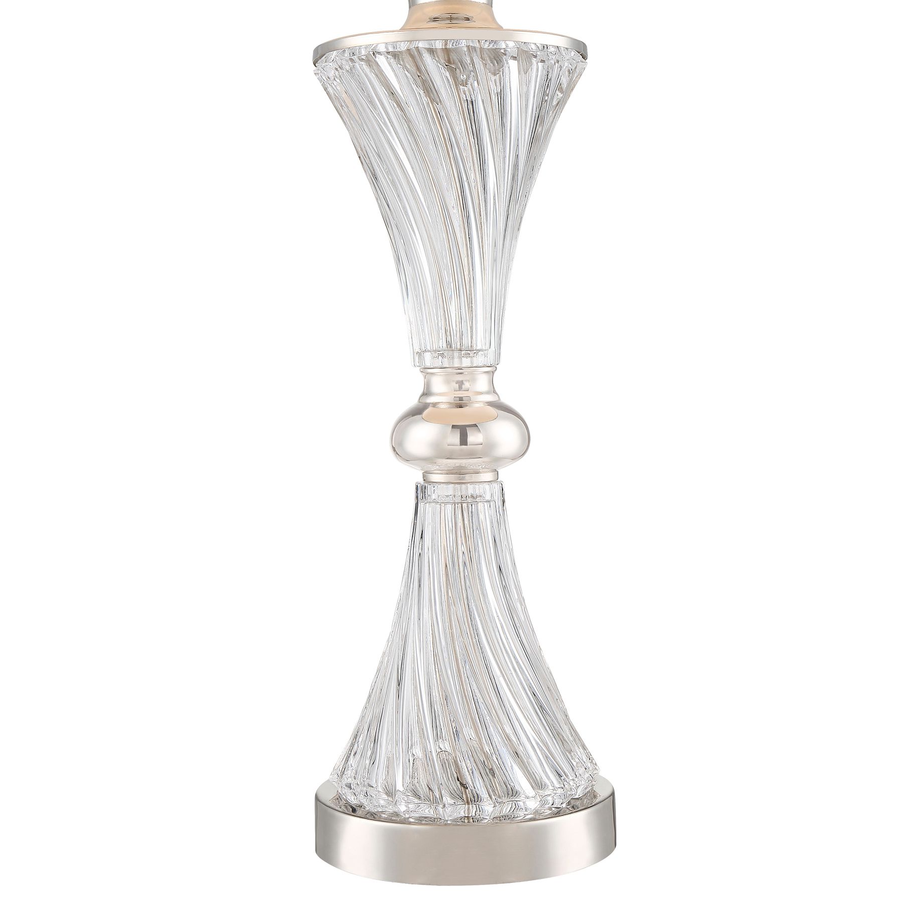 Image 5 Copeland Chrome and Glass USB Table Lamps with Ivory Pleat Shades Set of 2 more views