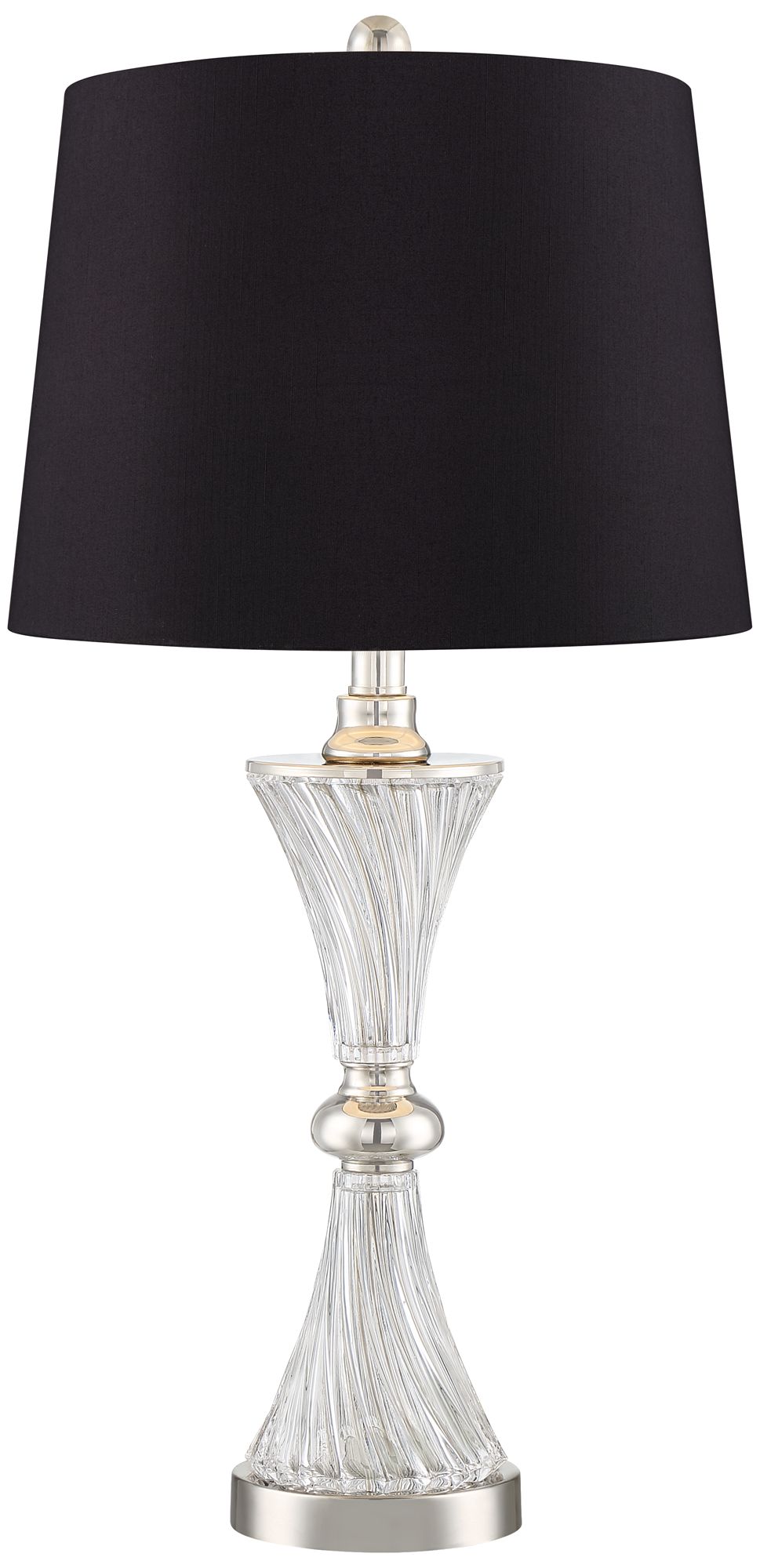 Image 6 Copeland Chrome Glass Black Shade Table Lamps with USB Port Set of 2 more views