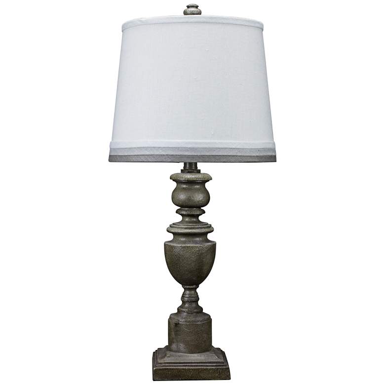 Image 1 Copen Gray Urn Table Lamp with Gray Trim Shade