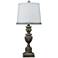 Copen Gray Urn Table Lamp with Gray Trim Shade