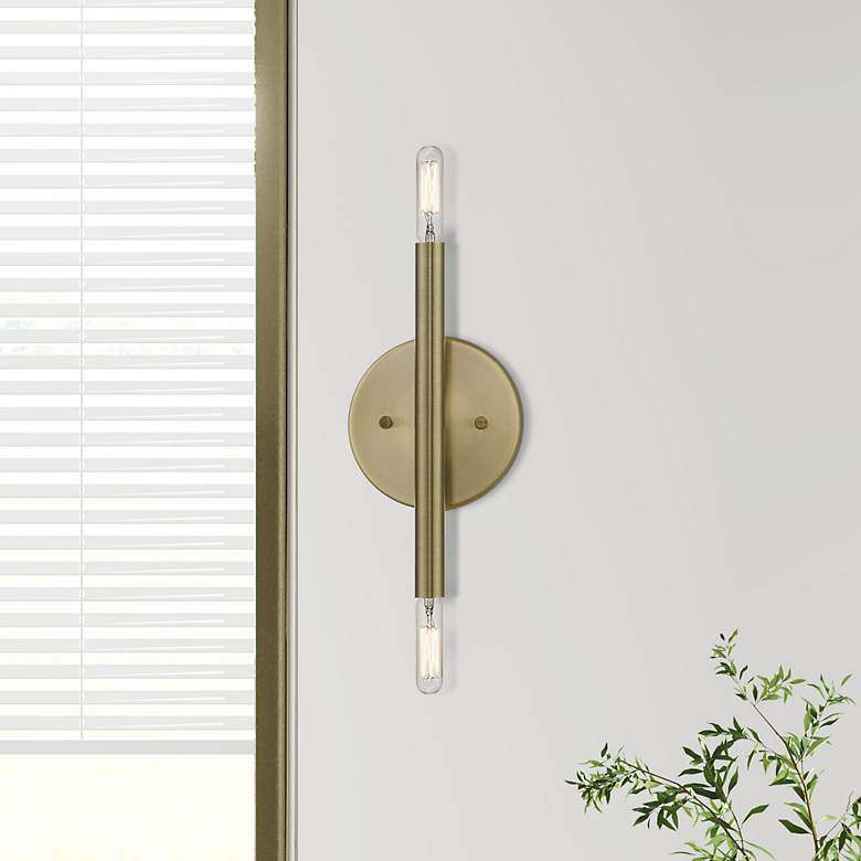 Image 1 Copenhagen 10" High Antique Brass ADA Wall Sconce
