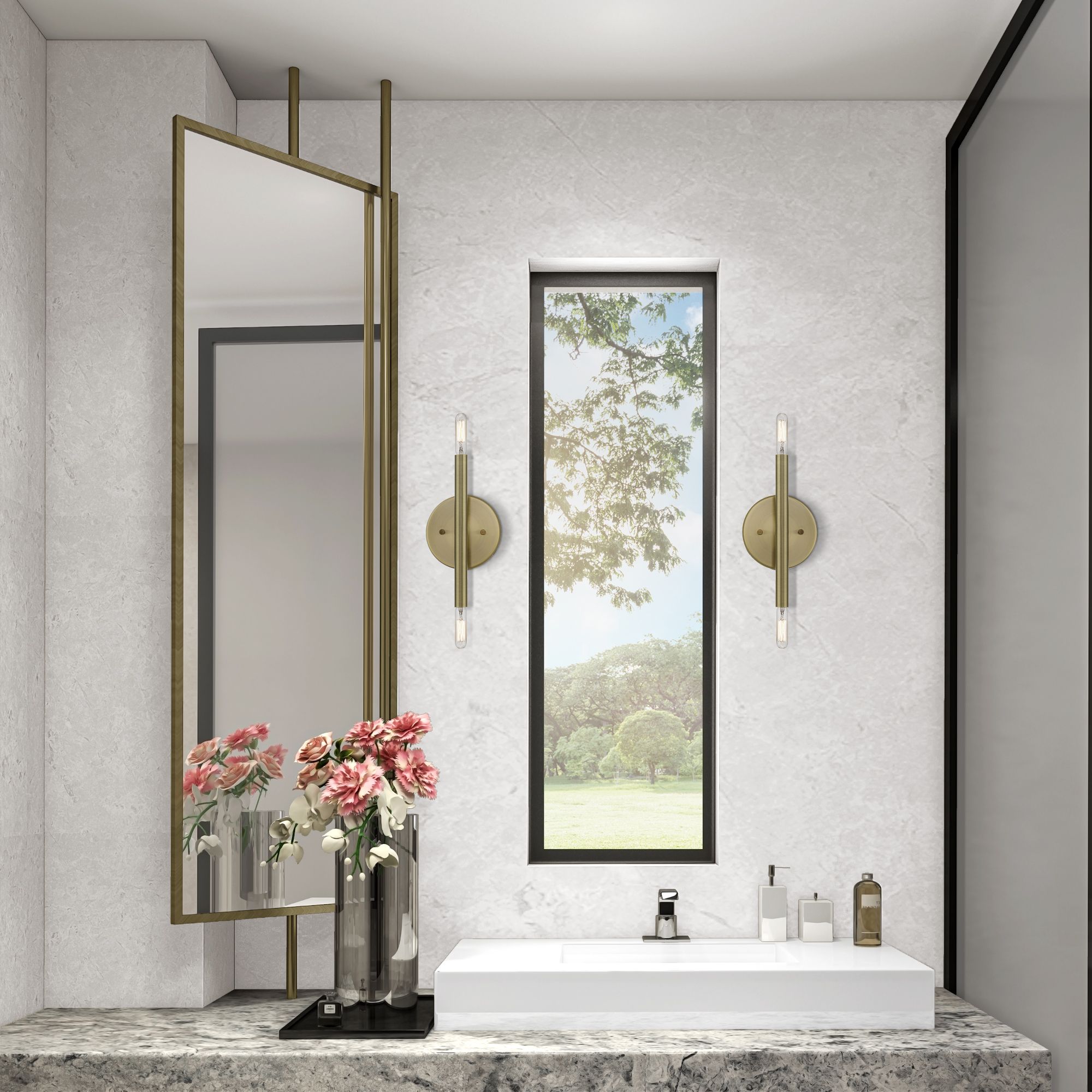 Copenhagen 10" High Antique Brass ADA Wall Sconce