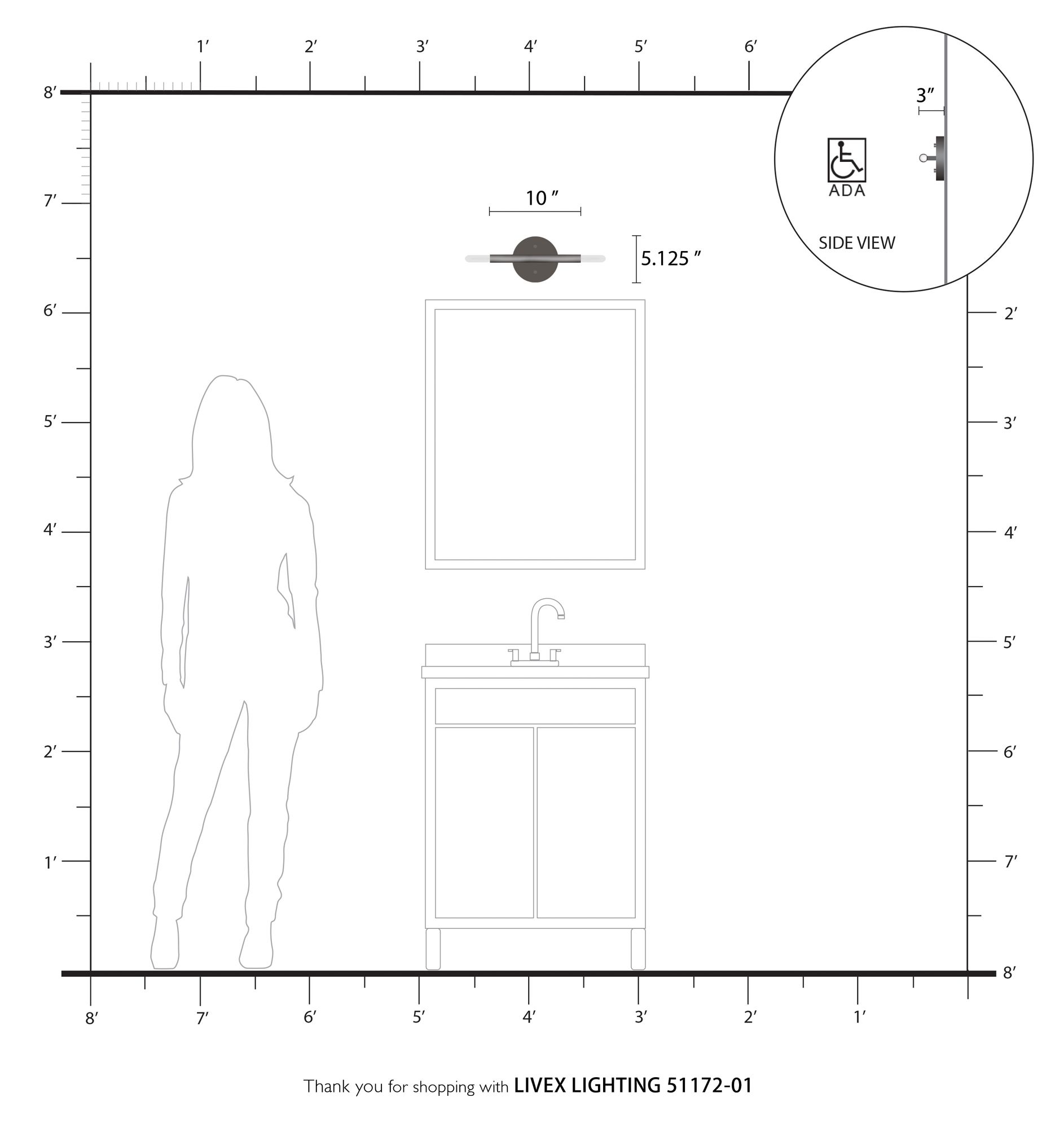 Copenhagen 10" High Antique Brass ADA Wall Sconce