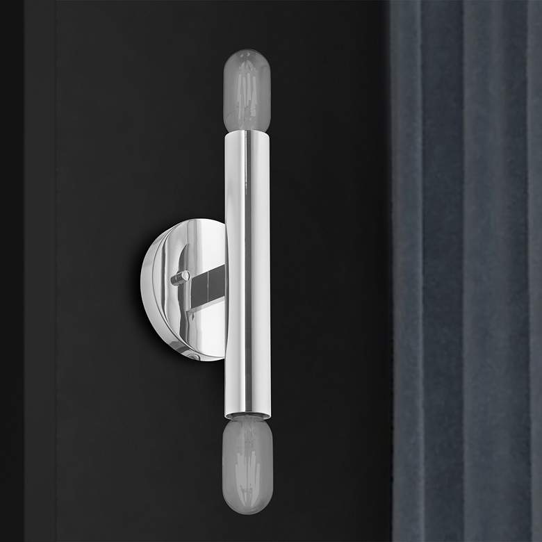 Image 2 Copenhagen 10" High Polished Chrome 2-Light Wall Sconce