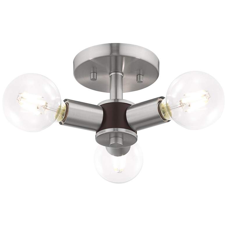 Image 4 Copenhagen 13.75 inch Wide 3 Light Brushed Nickel Modern Ceiling Light more views