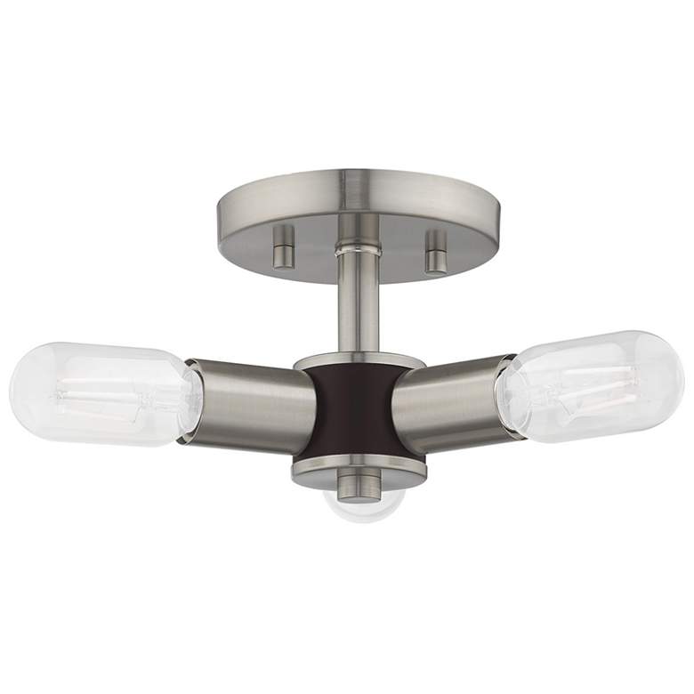 Image 5 Copenhagen 13.75" Wide 3 Light Brushed Nickel Modern Ceiling Light more views