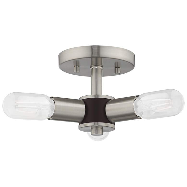 Image 5 Copenhagen 13.75 inch Wide 3 Light Brushed Nickel Modern Ceiling Light more views