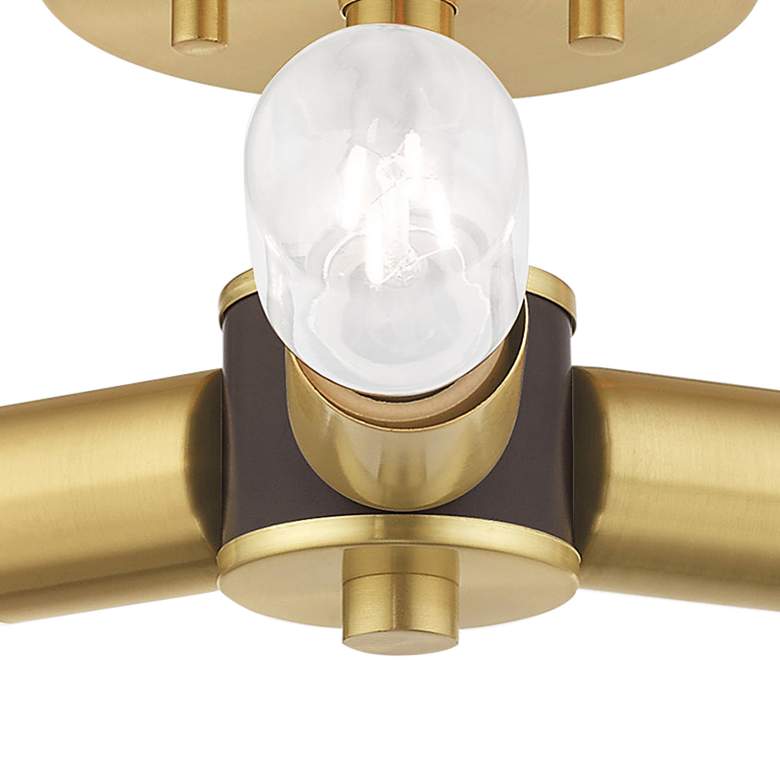 Image 3 Copenhagen 13.75" Wide 3 Light Satin Brass Modern Ceiling Light more views