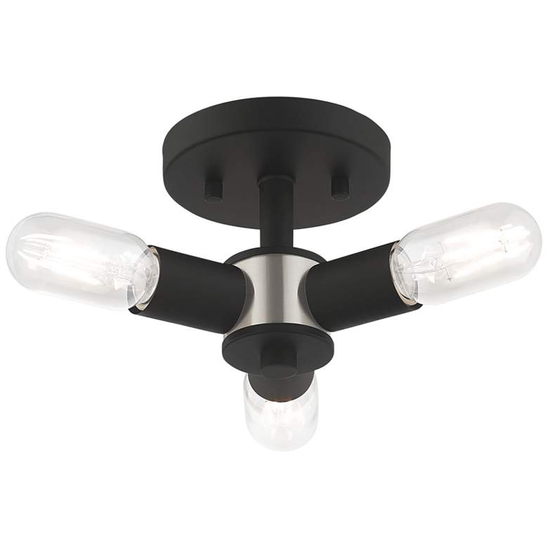 Image 2 Copenhagen 13 3/4" Wide 3 Light Black Modern Ceiling Light