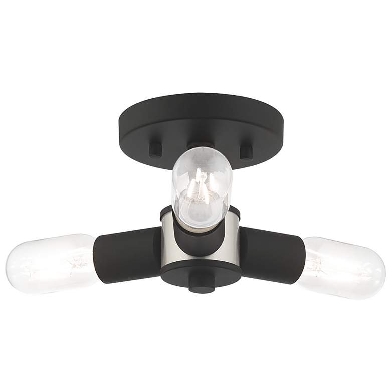 Image 4 Copenhagen 13 3/4" Wide 3 Light Black Modern Ceiling Light more views