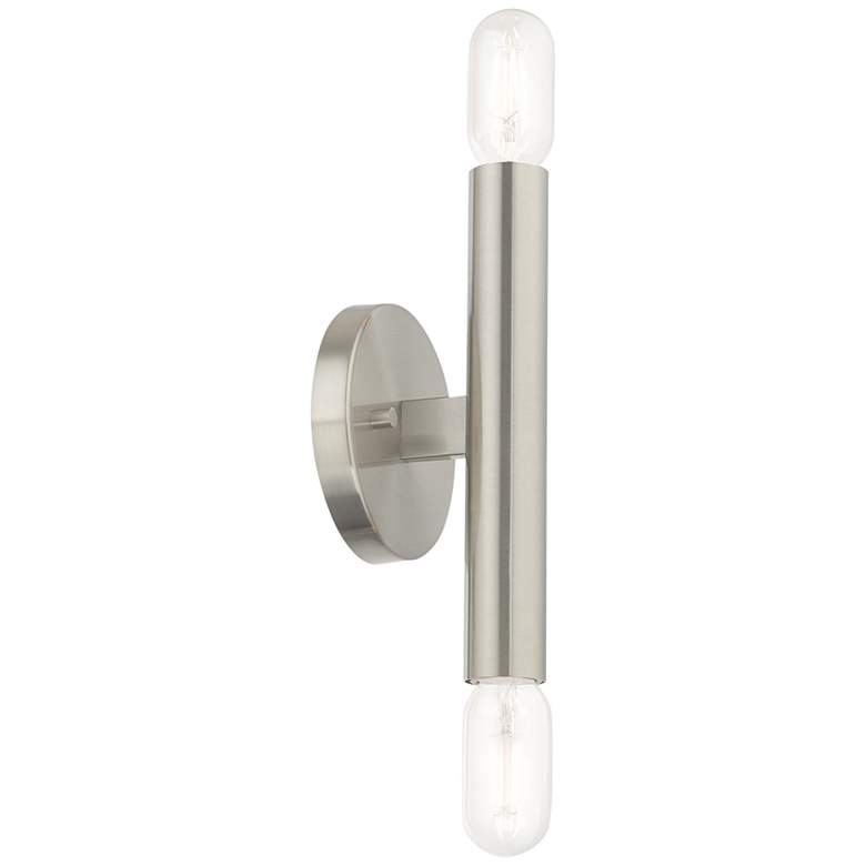 Image 2 Copenhagen 16.75" High 2 Light Brushed Nickel Modern Wall Sconce