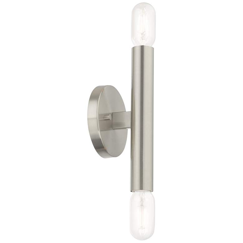 Image 2 Copenhagen 16.75 inch High 2 Light Brushed Nickel Modern Wall Sconce