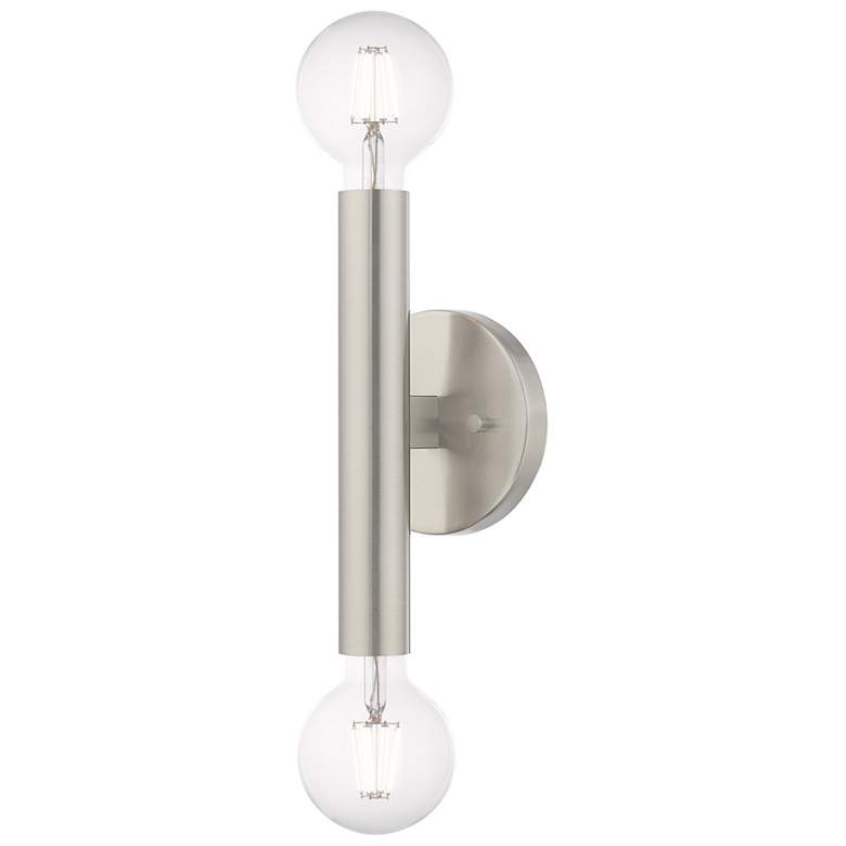 Image 4 Copenhagen 16.75" High 2 Light Brushed Nickel Modern Wall Sconce more views
